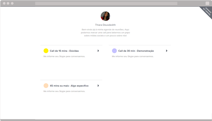 Exemplo de uso Calendly